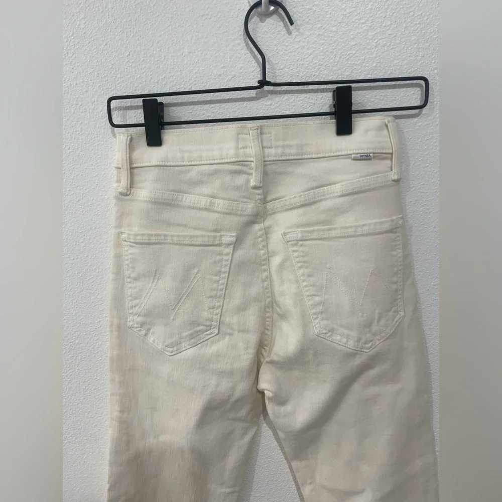 Mother Denim The Tomcat High Waist Ankle Skinny Jeans in Cream Puffs